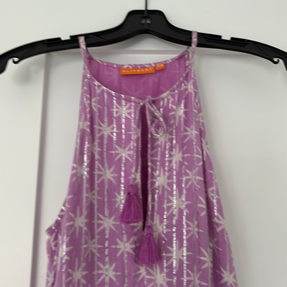 Oliphant Purple Maxi Dress with Silver Star Pattern